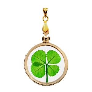 Four Leaf Clover Gold Plated Charm Pendant