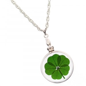 5 Leaf Clover Silver Charm Necklace