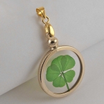 5 Leaf Clover Gold Plated Charm Pendant