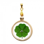 5 Leaf Clover Gold Plated Charm Pendant