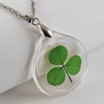 Shamrock (3 leaf clover) Acrylic Charm Necklace