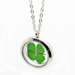 Four Leaf Clover Stainless Steel Floating Charm Necklace