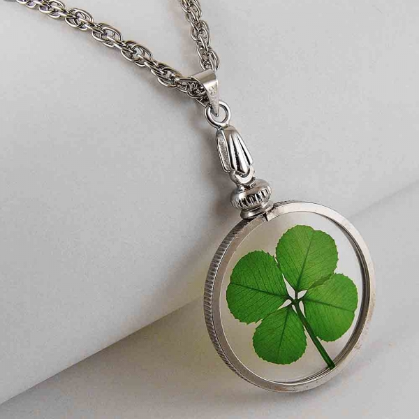 Good luck gift for travelling Four-leaf clover bracelet by Shrieking Violet\u00ae  Sterling silver links with a lucky clover charm exams